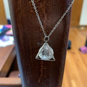 Silver necklace with a gem